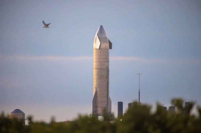 Starship SN10 on the pad on Wednesday, March 3, 2021.