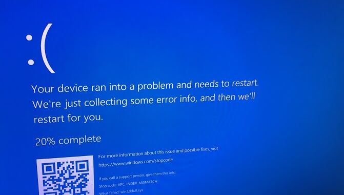 Blue screen of the day – updating Windows 10 computers crashes