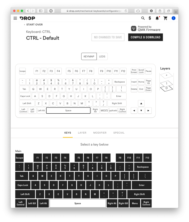 Drop CTRL's online configuration tool