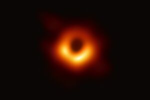 The first direct image of a black hole was made using the Event Horizon Telescope, combining observations from eight radio telescopes.