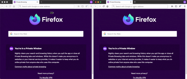 Smart Block (right) provides fake tracking scripts instead of third-party trackers, which improves page rendering. (Animated, click to play.)