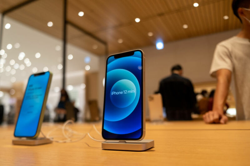 Smartphone On Display In A Store.