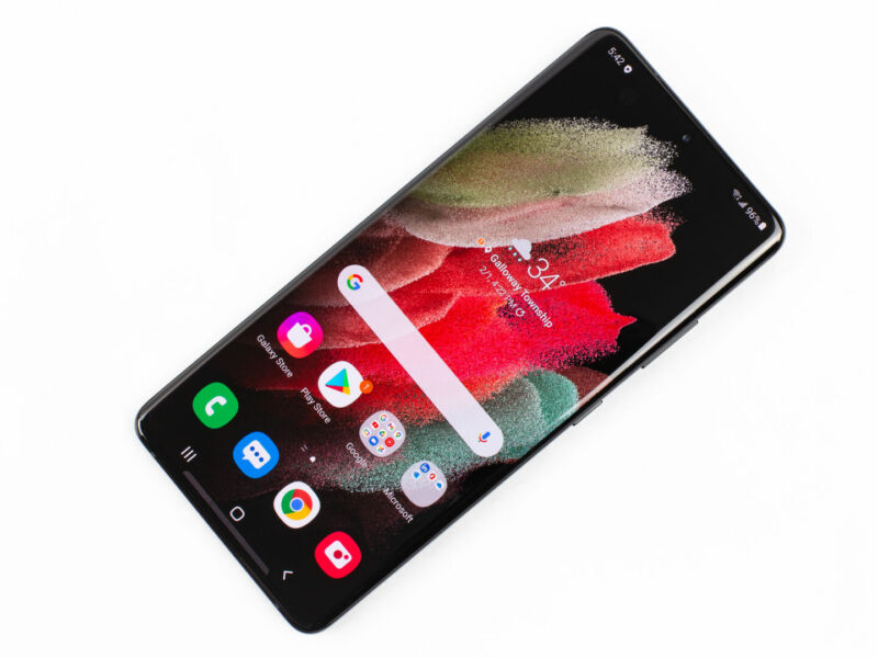 Promotional image of the latest smartphone.