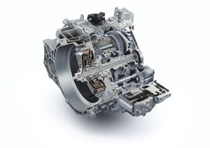 A cutaway of the Hyundai Veloster N wet dual clutch transmission