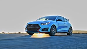 Hyundai Veloster N at a desert race track