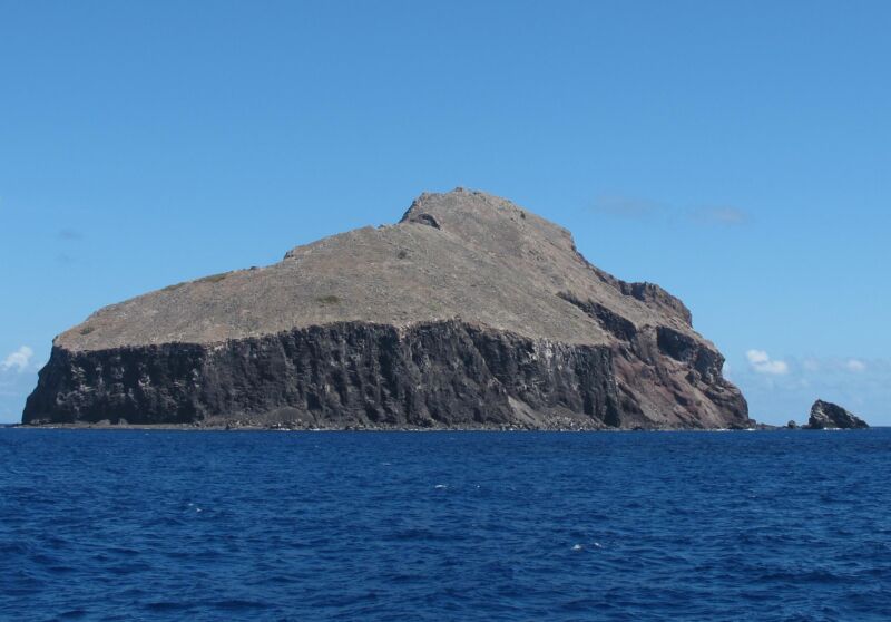 The stark surface of Redonda Island is turning green again.