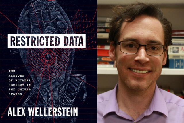 (vasemmalla) Rajoitettujen tietojen kansikuva . (oikealla) Historioitsija Alex Wellerstein.
