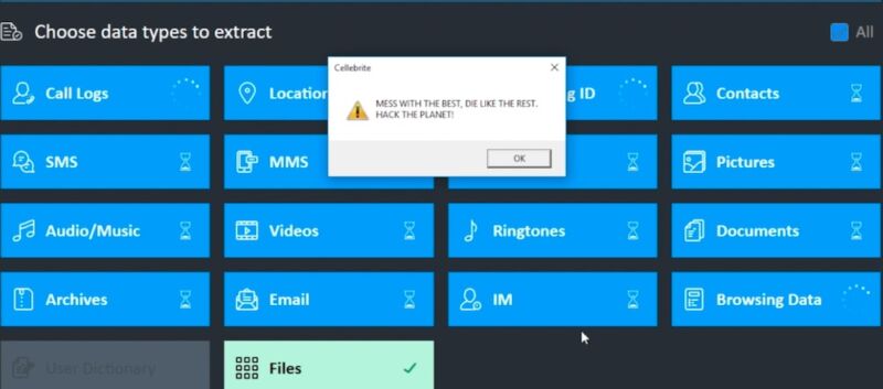 ufed reader export date range