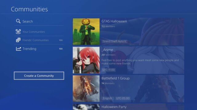 A few examples of PS4 Communities that were available before their shutdown last week.