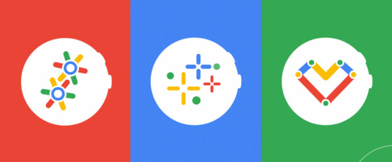 El logotipo del sistema operativo Wear de Google.