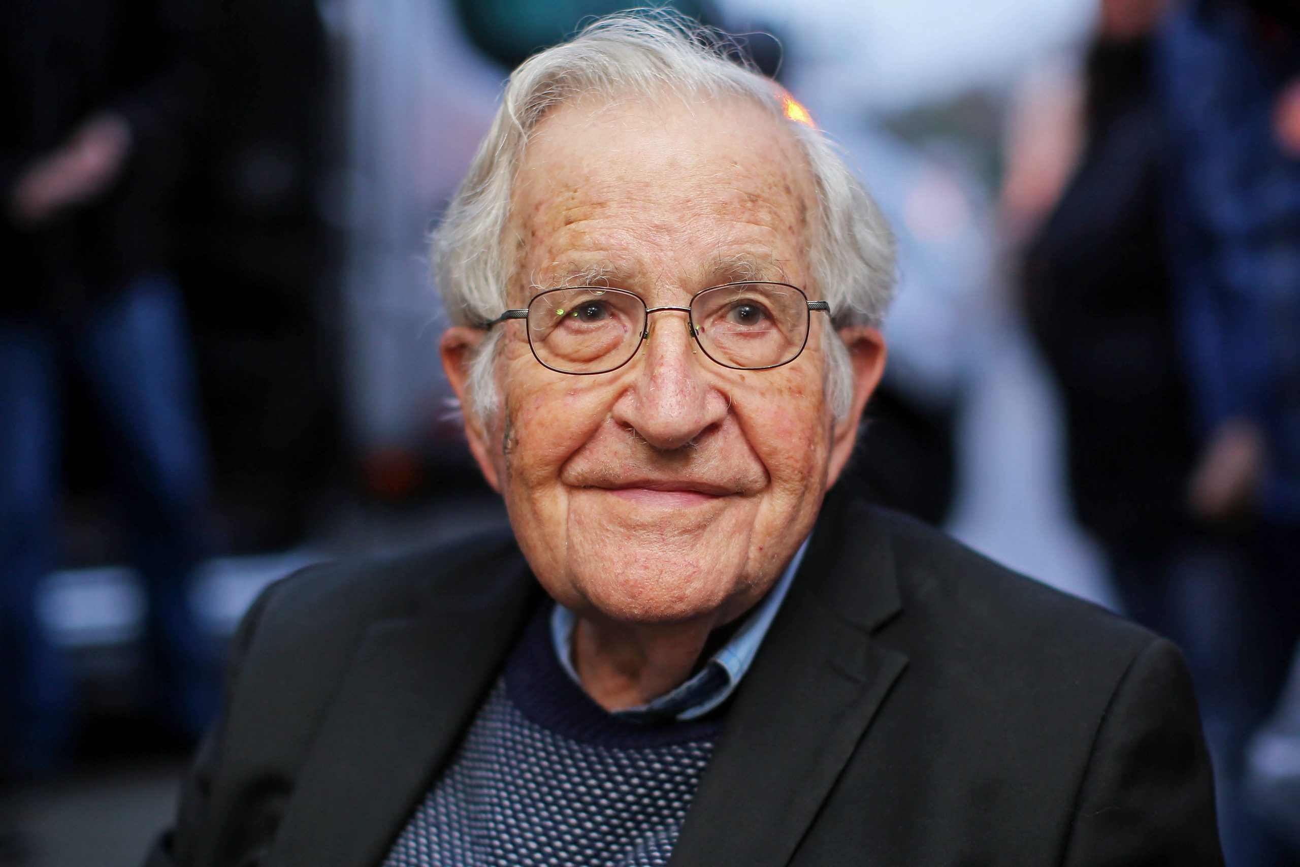 Photograph of linguist Noam Chomsky in 2018