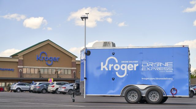 The Kroger delivery drone will be operated from this trailer.