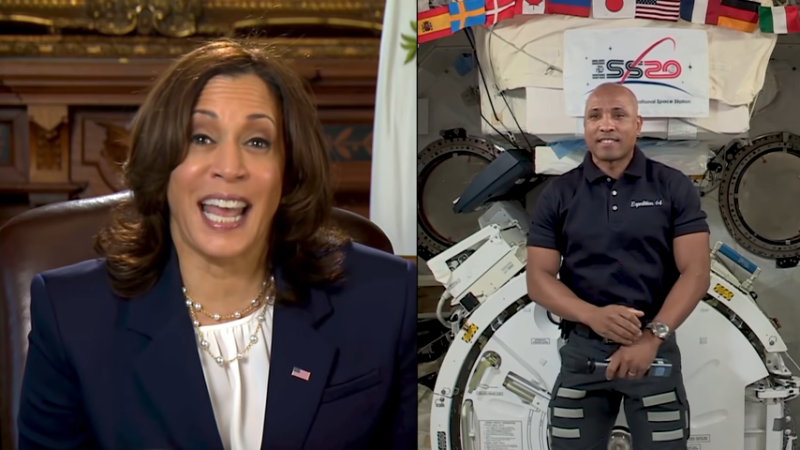 Vice President Kamala Harris called NASA astronaut Victor Glover on the International Space Station in February.
