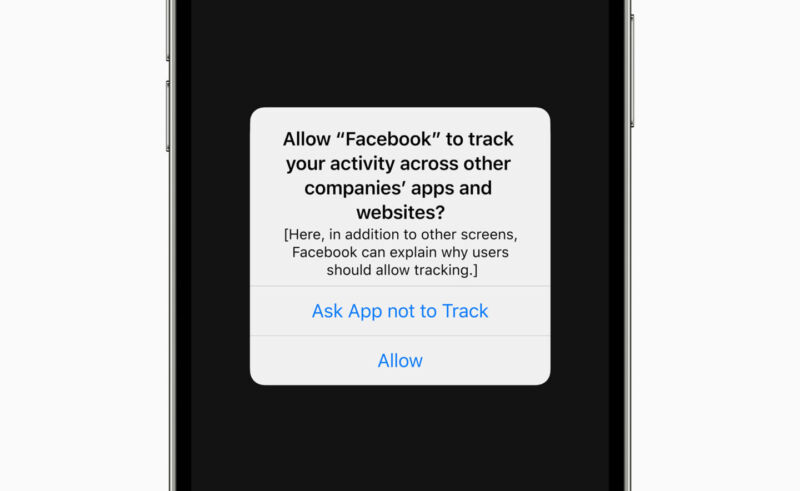 The Facebook iPhone app asks for permission to follow the user in this first prompt mockup created by Apple.