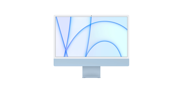 The 24-inch iMac in blue.