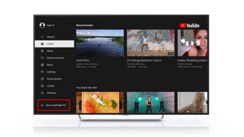 Google tells users where they can find YouTube TV now: inside the regular YouTube app.