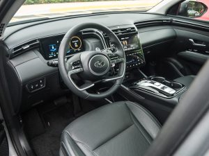 The interior of a Hyundai Tucson Hybrid