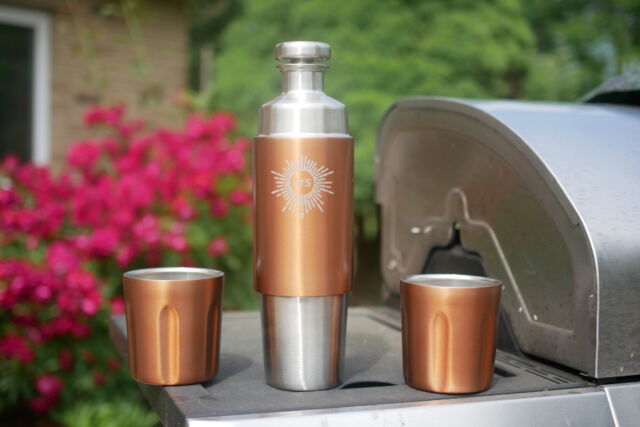 High Camp's Flasks look sharp, yet robust, while hydrating or drinking you up.