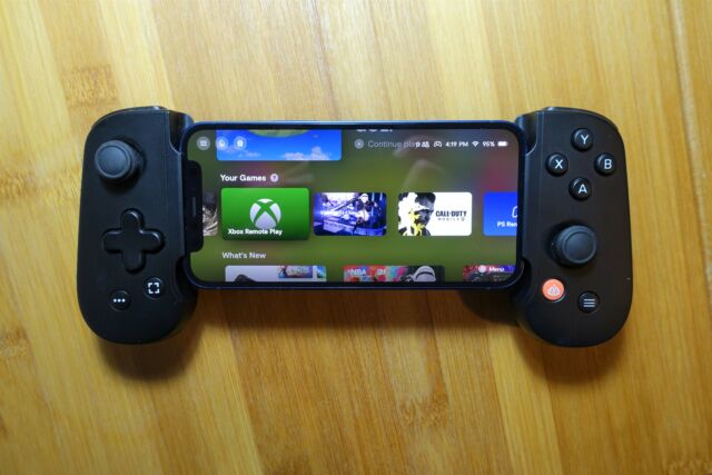 The Backbone One is an excellent game controller for iPhone gaming. Note that it requires an adapter to work properly with the iPhone 13 Pro and 13 Pro Max, though.