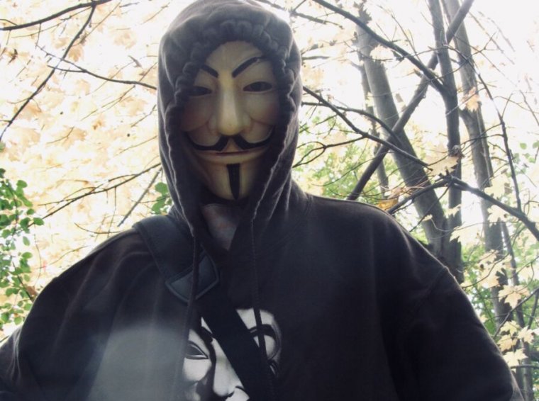 Chris Doyon, in full "Anonymous mythology" mode, when I met him in Canada.
