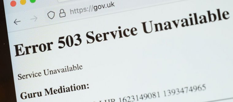 The United Kingdom government's official website was one of those affected by this morning's outage. The cryptic "Guru Mediation" message shown is an untrapped, unskinned error returned from the Varnish cache server powering the Fastly CDN.