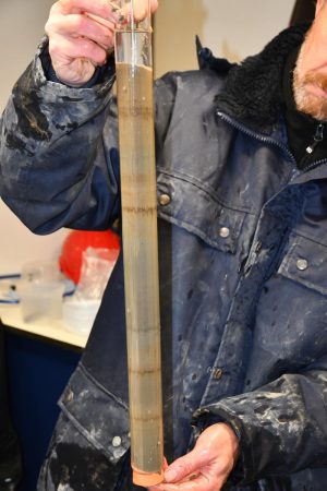 A sediment core retrieved from the Atacama Trench.