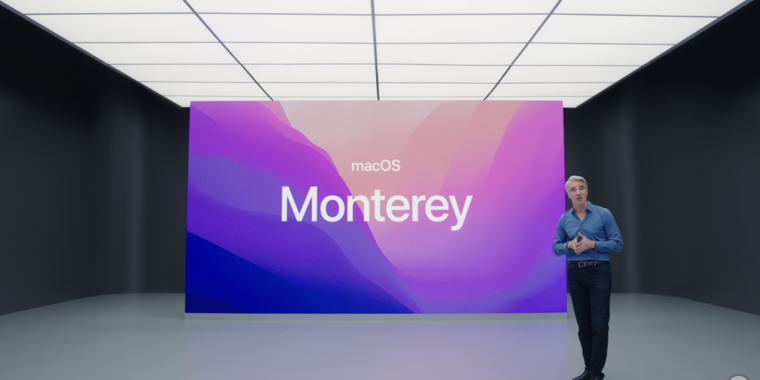 In a virtual presentation at the WWDC 2021 conference on Monday, Apple executives outlined the company's plans for macOS Monterey, the latest major s