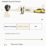 Here you can toggle between the WF-1000XM4's noise-canceling and ambient sound modes. The latter's intensity can be adjusted on a 20-point scale, though the former can not.