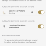 Sony's Adaptive Sound Control feature will automatically swap between customized noise-canceling and ambient sound settings depending on whether you're walking, running, sitting, or commuting, or if you're in a particular location (e.g., a coffee shop) you've marked previously. You have to give the app constant access to your location to get the most out of it, however.