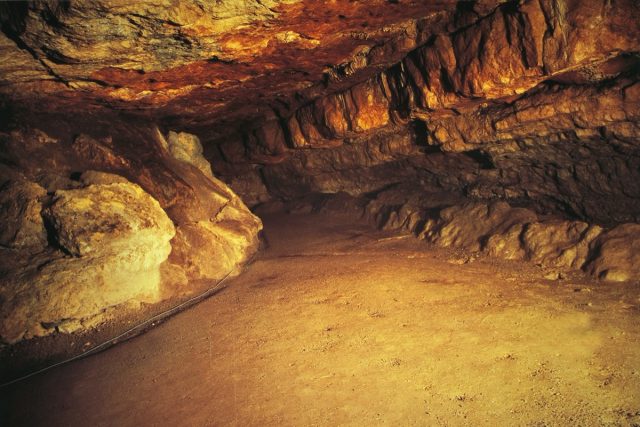 Bovenste paleolithische grotschilderingen in de grot van Altamira, Spanje. 