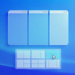 Windows 11 users will be able to select one of several snap layouts based on the size and orientation of their display. Apps then snap into the selected layout and can be dragged from one position to the next.
