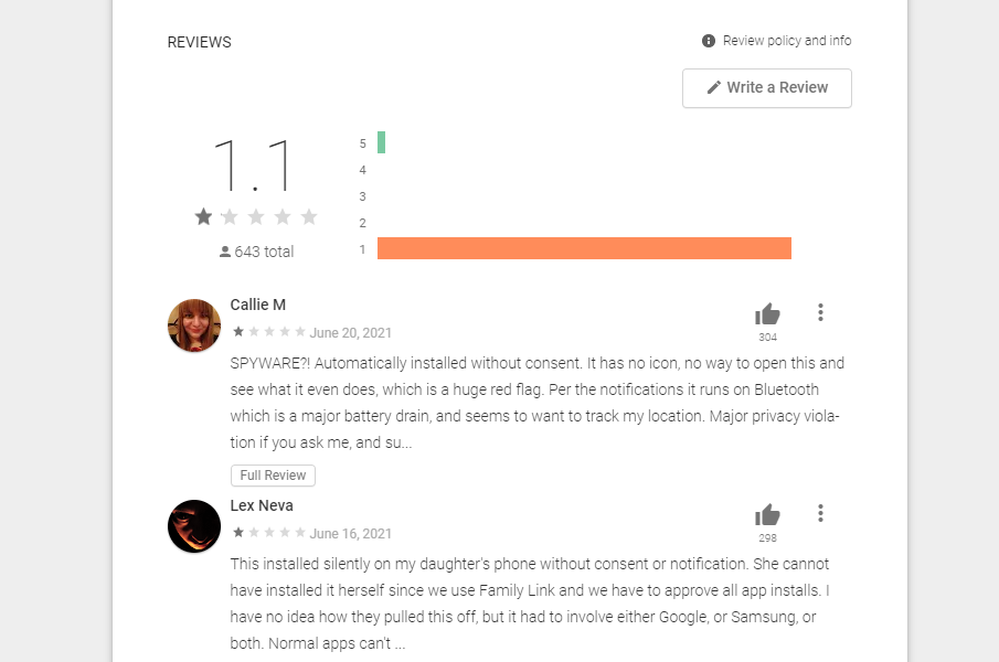MassNotify's reviews. Users love silently installed apps. 