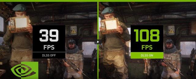 Nvidia's own benchmarking shows well over double the frame rate in <em><a href="https://arstechnica.com/gaming/2019/02/metro-exodus-a-good-single-player-game-to-usher-in-the-pc-ray-tracing-era/">Metro Exodus</a>.</em> Most third-party benchmarks "only" show an improvement of 50 to 75 percent. Note the DLSS image actually looks sharper and cleaner than the non-DLSS in this case!