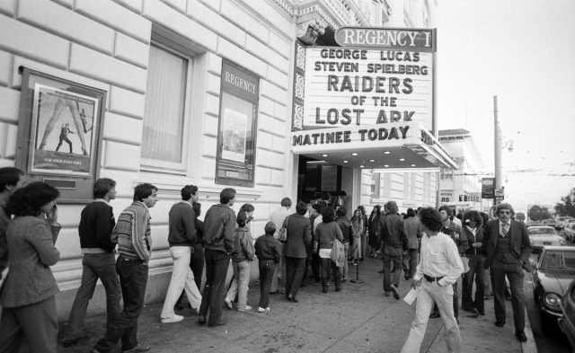 Crowds in line to see <em>Raiders of the Lost Ark</em>, June 25, 1981.