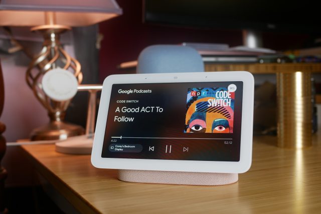 Google's second-gen Nest Hub is a recommended smart display for your nightstand, with good enough speakers for casual podcast listening and basic sleep tracking functionality.