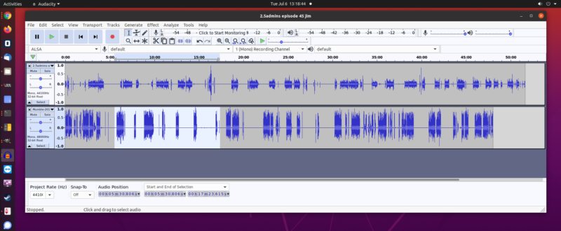 audacity not recording