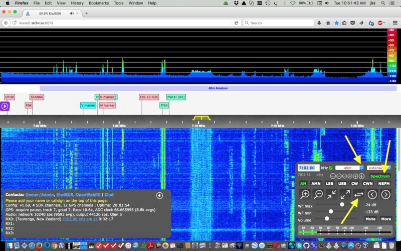 Captura de pantalla de Kiwi-SDR.