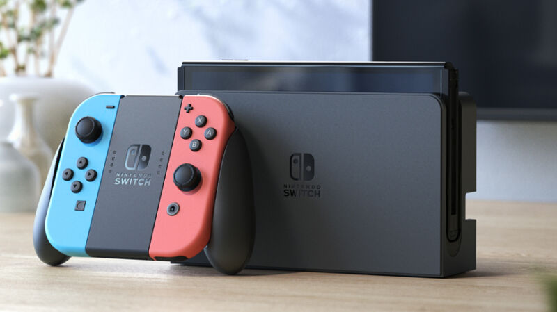 Promotional images for upgraded handheld video game system.