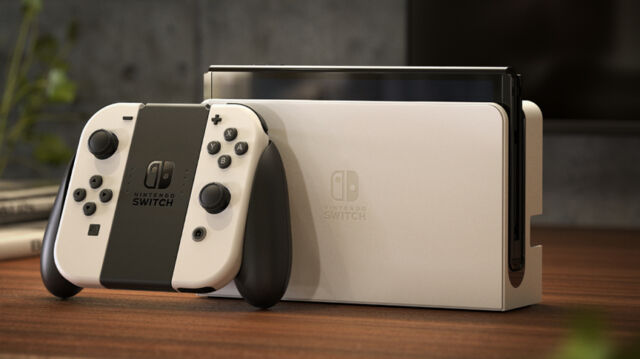 White is the new black in the new Nintendo Switch OLED.