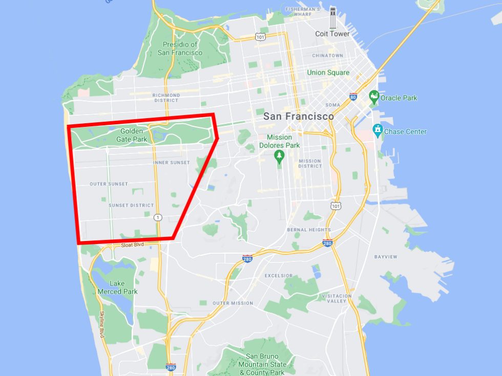 Our rough estimate of the catchment area based on Google's text description.