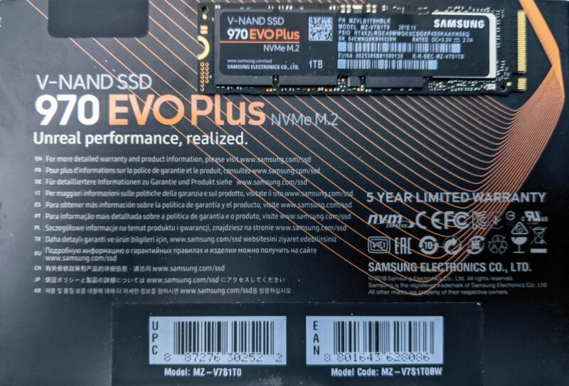 Sembra che Samsung abbia scoperto di sostituire i componenti negli SSD del 970 Evo Plus