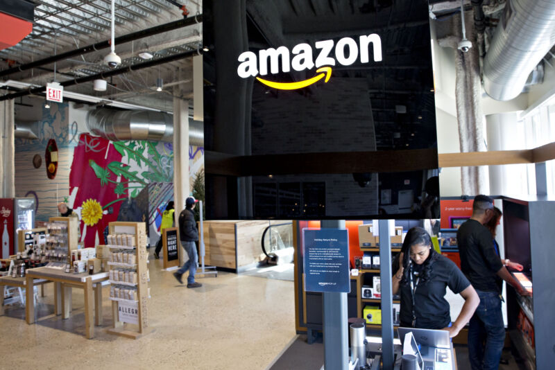 Amazon has experimented with physical retail for years, including this pop-up store inside a Whole Foods in Chicago, Illinois.