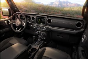 Interior of the 2021 Jeep Wrangler Sahara 4xe