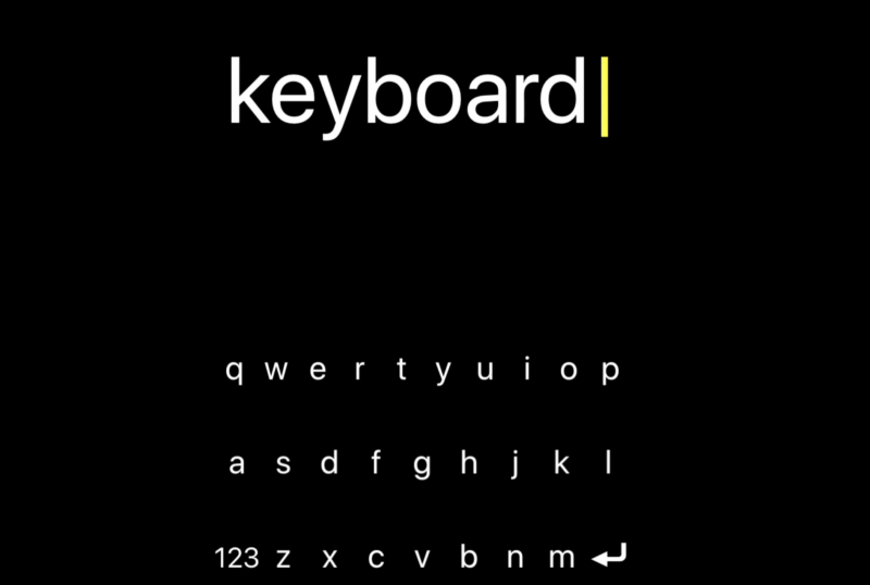 Technology The FlickType keyboard running on an iPhone.