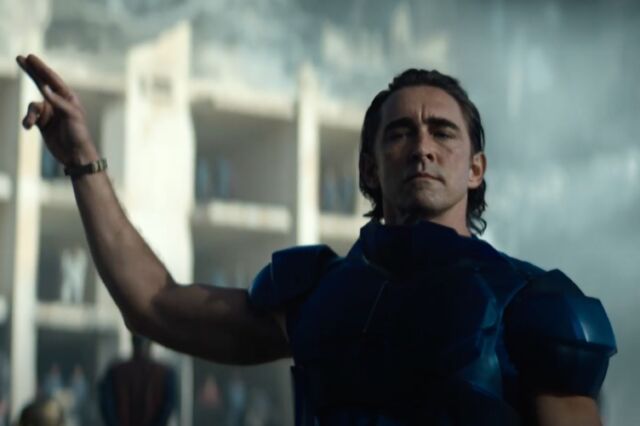 Technology Brother Day (Lee Pace) is not pleased with Seldon's dire predictions. 