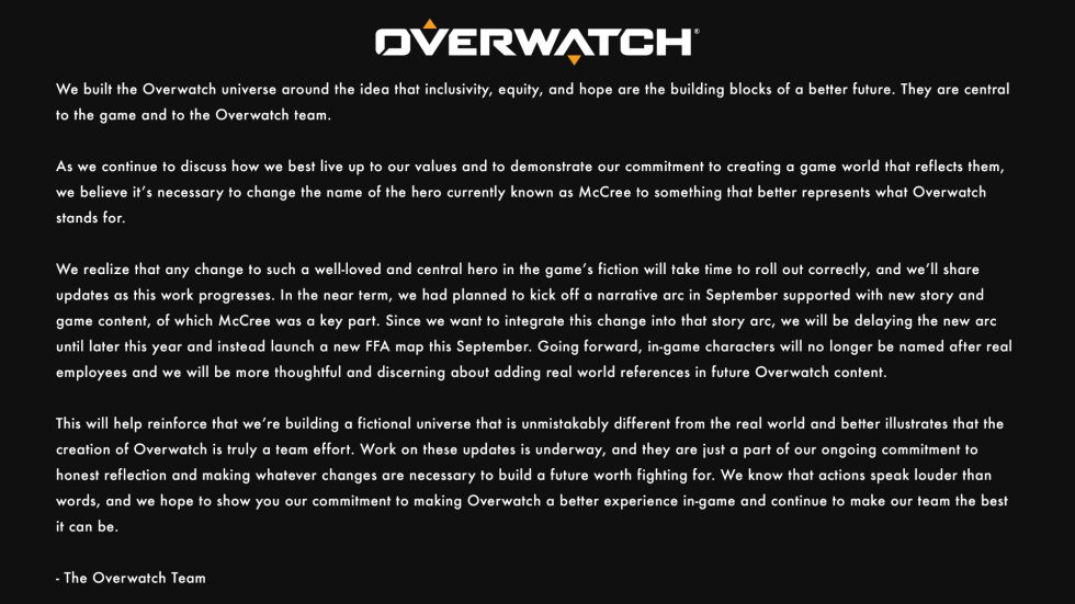 Blizzard's statement in its entirety.