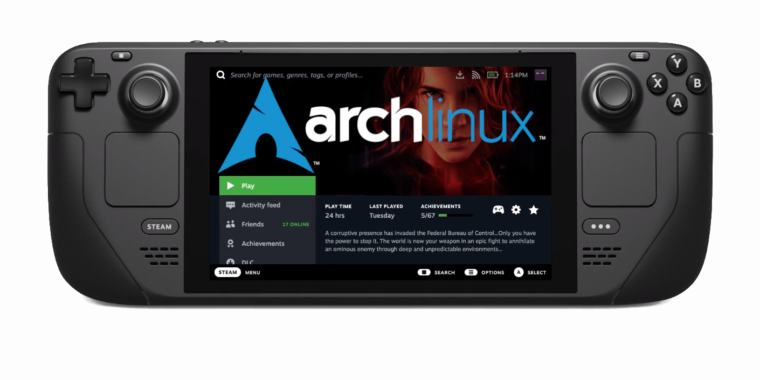 Le prochain Steam Deck de Valve sera basé sur Arch Linux, pas sur Debian