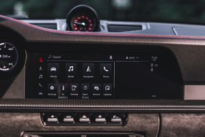 A porsche 911 GTS infotainment system