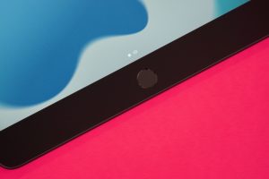 Home button and Touch ID fingerprint sensor of the ninth-generation iPad.