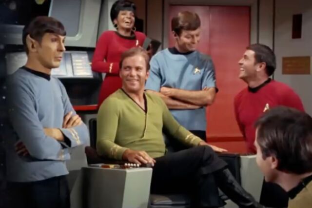 The intrepid crew of <em>Star Trek: The Original Series</em>, which debuted in September 1966 and launched a media empire. 